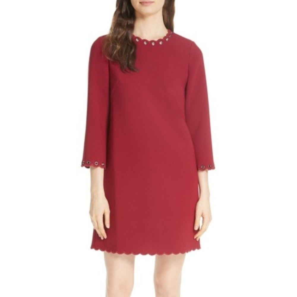 New Kate Spade grommet trim shift dress size 10